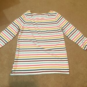 St. John's Bay Red and Teal Striped Top